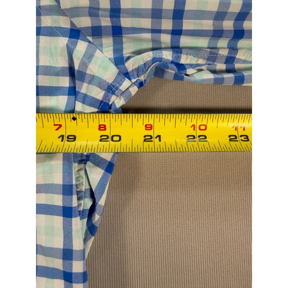Vineyard Vines Performance Murray Shirt Mens M Classic Fit Blue Gingham 1W1820